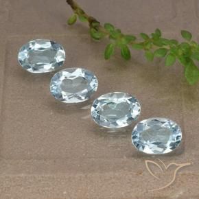 3.74 ctw Blue Topaz Stones, Natural Topaz in Oval Facet Shape for Sale
