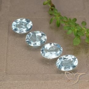3.52 ctw Blue Topaz Stones, Natural Topaz in Oval Facet Shape for Sale