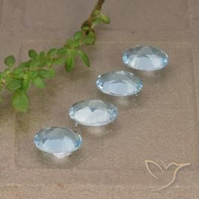 Topaz Gemstones in 7 x 5 mm (calibrated) Size for Sale, Topaz Stones in Sky Blue Color