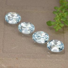 Light Baby Blue Топаз Камень - 1ct Фасетный Овал (ID: 491291)