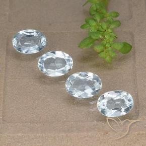 3.69 ctw Blue Topaz Stones, Natural Topaz in Oval Facet Shape for Sale