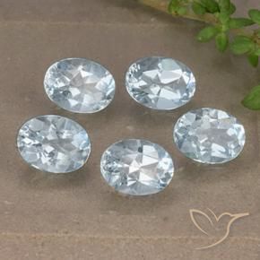4.96 ctw Blue Topaz Stones, Natural Topaz in Oval Facet Shape for Sale
