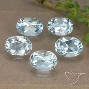 5.21 ctw Blue Topaz Stones, Natural Topaz in Oval Facet Shape for Sale