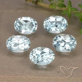5.18 ctw Blue Topaz Stones, Natural Topaz in Oval Facet Shape for Sale