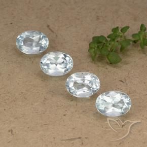 4.25 ctw Blue Topaz Stones, Natural Topaz in Oval Facet Shape for Sale