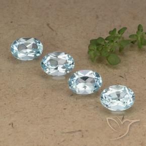 3.97 ctw Blue Topaz Stones, Natural Topaz in Oval Facet Shape for Sale