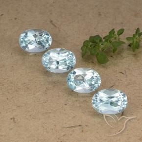 4.71 ctw Blue Topaz Stones, Natural Topaz in Oval Facet Shape for Sale