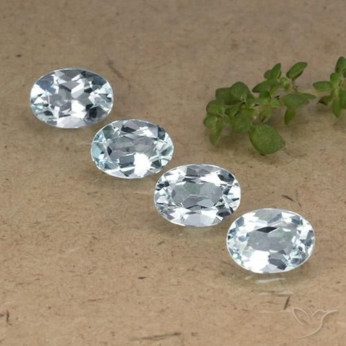 4.06 ctw Blue Topaz Stones, Natural Topaz in Oval Facet Shape for Sale