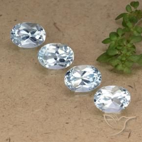 4.51 ctw Blue Topaz Stones, Natural Topaz in Oval Facet Shape for Sale