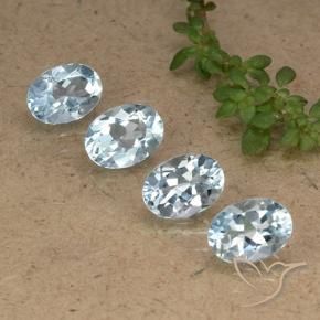 3.69 ctw Blue Topaz Stones, Natural Topaz in Oval Facet Shape for Sale