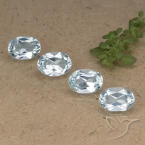 3.81 ctw Blue Topaz Stones, Natural Topaz in Oval Facet Shape for Sale