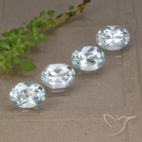 4.38 ctw Blue Topaz Stones, Natural Topaz in Oval Facet Shape for Sale