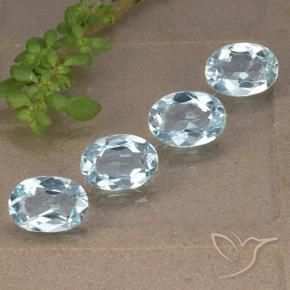 3.66 ctw Blue Topaz Stones, Natural Topaz in Oval Facet Shape for Sale