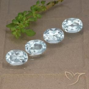 4.10 ctw Blue Topaz Stones, Natural Topaz in Oval Facet Shape for Sale