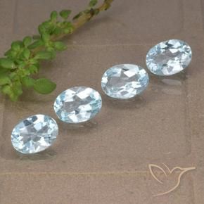 3.28 ctw Blue Topaz Stones, Natural Topaz in Oval Facet Shape for Sale