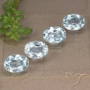 4.12 ctw Blue Topaz Stones, Natural Topaz in Oval Facet Shape for Sale