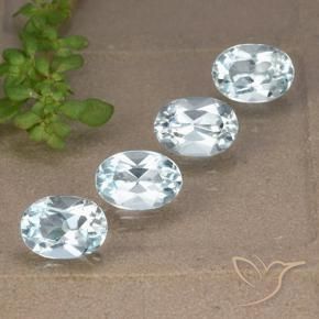 4.02 ctw Blue Topaz Stones, Natural Topaz in Oval Facet Shape for Sale