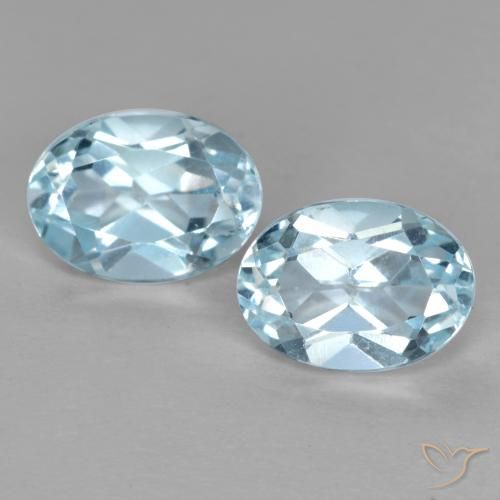 2.18 ct Loose Sky Blue Topaz, 7.1 x 5.1 mm Oval Cut From Brazil, Photo A