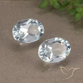 2.03 ctw Blue Topaz Stones, Natural Topaz in Oval Facet Shape for Sale