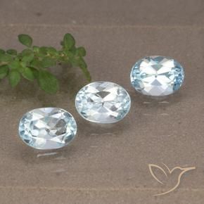 2.54 ctw Blue Topaz Stones, Natural Topaz in Oval Facet Shape for Sale