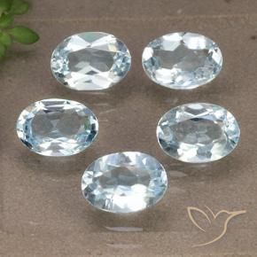 4.56 ctw Blue Topaz Stones, Natural Topaz in Oval Facet Shape for Sale