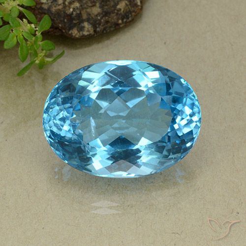 37.42ct Natural Swiss Blue Topaz, Oval, VVS-VS