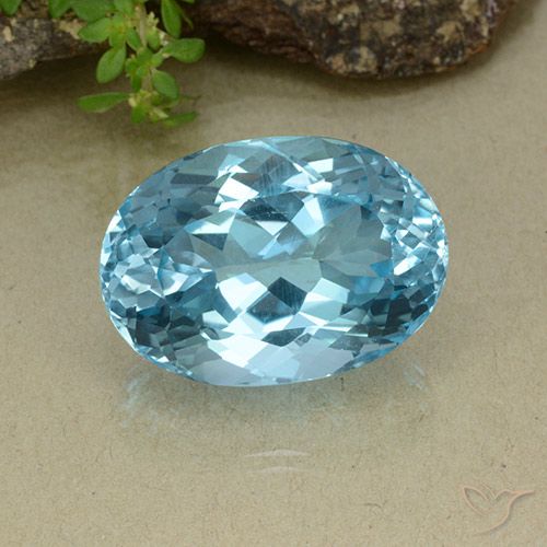 43.06ct Natural Swiss Blue Topaz, Oval, VVS-VS
