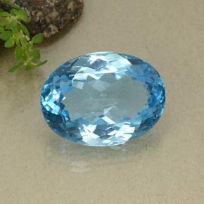 Maya Blue Топаз Камень - 39.4ct Фасетный Овал (ID: 498654)