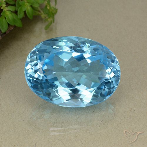 42.86ct Natural Swiss Blue Topaz, Oval, VS