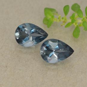 Bleu foncé Topaze gemme - 0.8ct Poire facette (ID: 498701)