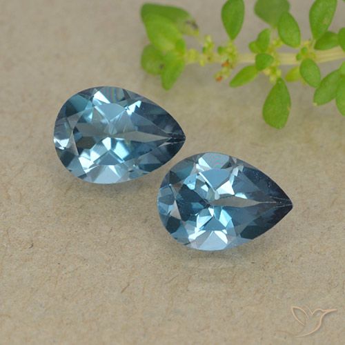 1.51 ct London Blue Topaz, 7 x 5.1 mm Pear Cut From Brazil, Photo A