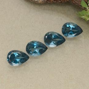 3.07 ctw Blue Topaz Stones, Natural Topaz in Pear Facet Shape for Sale