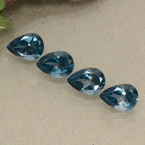 Лондон-Блю Топаз Камень - 0.8ct Фасетная Груша (ID: 498715)
