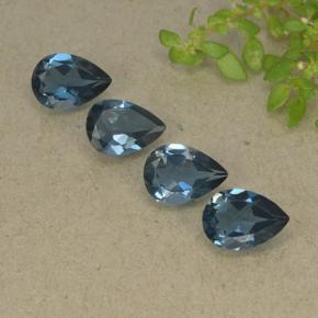 Лондон-Блю Топаз Камень - 0.7ct Фасетная Груша (ID: 498730)
