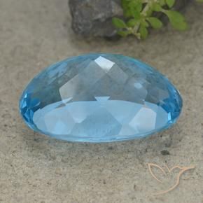 Topaz Gemstone in 25 x 18 mm (calibrated) Size for Sale, Topaz Stone in Swiss Blue Color