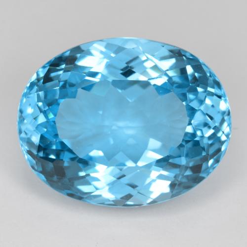 Deep Azure Топаз Камень - 34.1ct Фасетный Овал (ID: 499049)