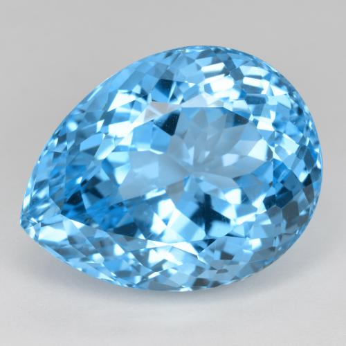 Deep Baby Blue Топаз Камень - 41.5ct Фасетная Груша (ID: 499055)