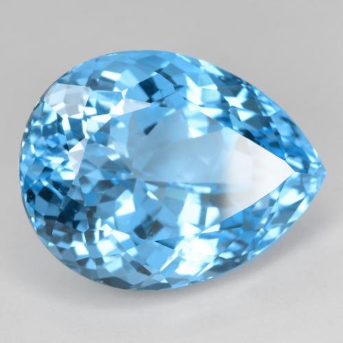 41.50 ct Blue Topaz Stone, Natural Topaz in Pear Facet Shape for Sale