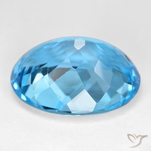 Topaz Gemstone in 25 x 18 mm (calibrated) Size for Sale, Topaz Stone in Swiss Blue Color