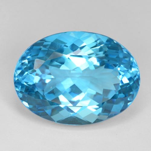 Swiss Blue Topaz Gem - 31.5ct Oval Facet (ID: 499060)