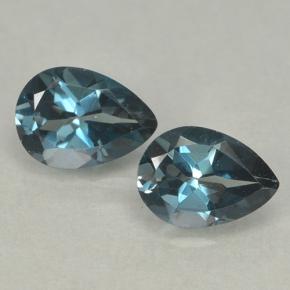 Azul oscuro Topacio Gema - 0.8ct Corte en forma de pera (ID: 499659)
