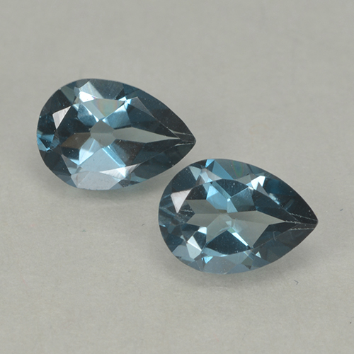 London Blue Topaz Gem - 0.8ct Pear Facet (ID: 499660)