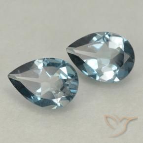 1.47 ctw Blue Topaz Stones, Natural Topaz in Pear Facet Shape for Sale