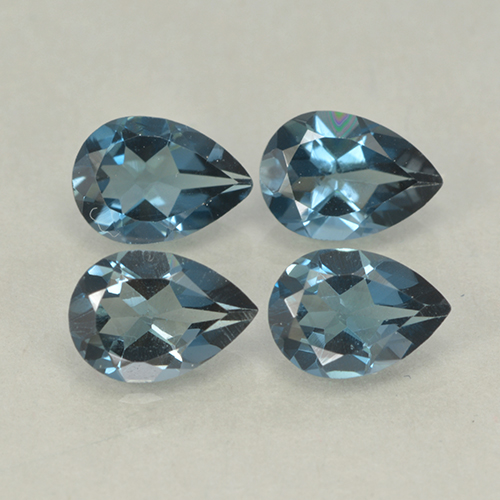 Лондон-Блю Топаз Камень - 0.8ct Фасетная Груша (ID: 499757)