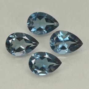 3.00 ctw Blue Topaz Stones, Natural Topaz in Pear Facet Shape for Sale
