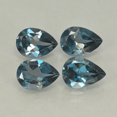 Blu London Topazio Gem - 0.8ct Sfaccettatura a pera (ID: 499758)