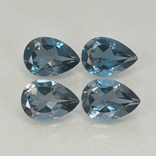London Blue Topaz Gem - 0.8ct Pear Facet (ID: 499761)