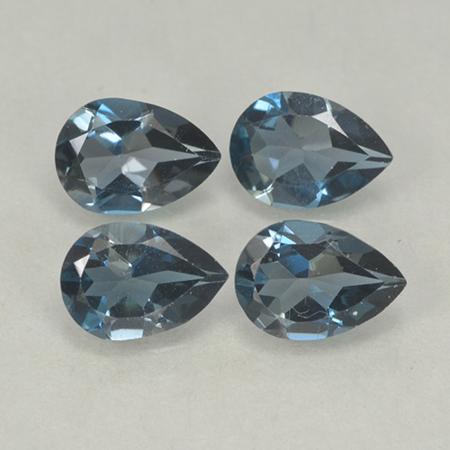 London Blue Topaz Gem - 0.7ct Pear Facet (ID: 499762)
