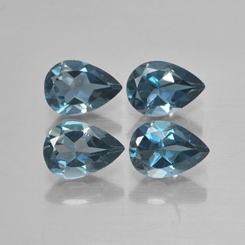London Blue Topaz Gem - 0.7ct Pear Facet (ID: 499893)