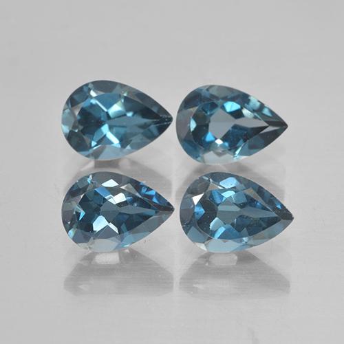 Лондон-Блю Топаз Камень - 0.9ct Фасетная Груша (ID: 499894)